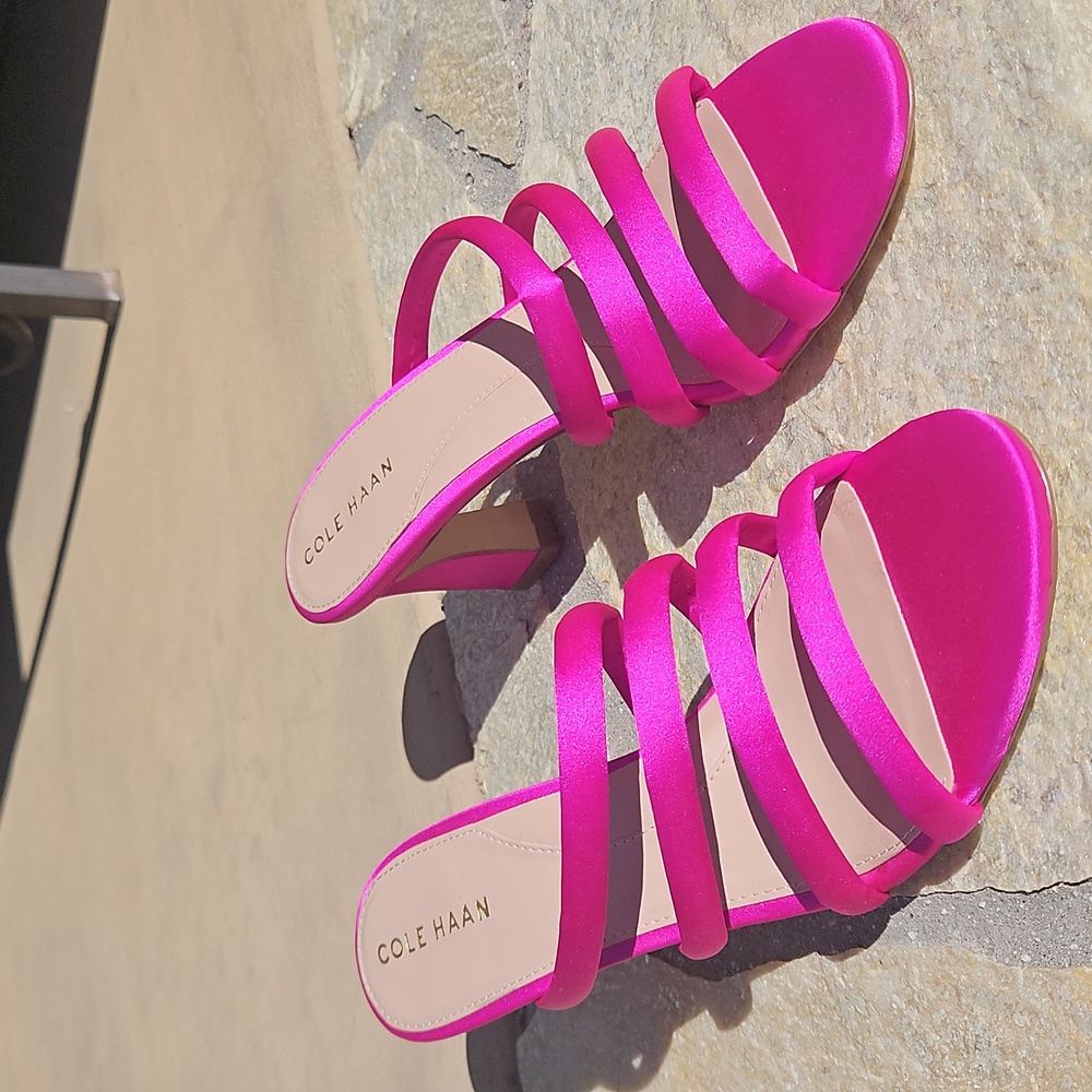 Cole Haan Fuchsia Hot Pink Strappy Sandals Slingbacks